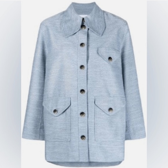 GANNI NWT Blue Melange Jacket sz 38 - Picture 2 of 7